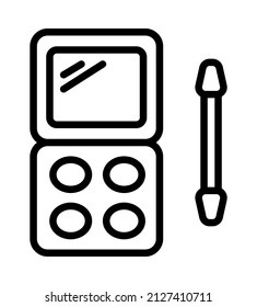 Cosmetics flat line icon. Outline sign eyeshadow for mobile concept and web design, store.