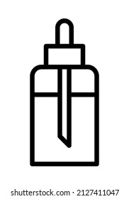 Cosmetics flat line icon. Outline sign face lotion for mobile concept and web design, store.