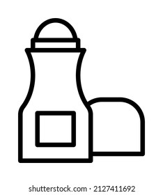 Cosmetics flat line icon. Outline sign deodorant for mobile concept and web design, store.