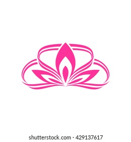Cosmetics flower shape logo design.
