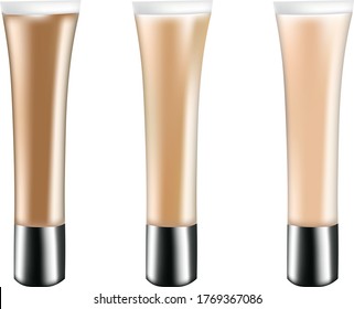 cosmetics and foundation in 3 styles