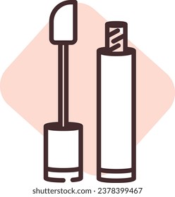 Cosmetics gloss, illustration or icon, vector on white background.