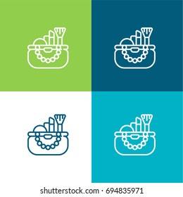 Cosmetics green and blue material color minimal icon or logo design