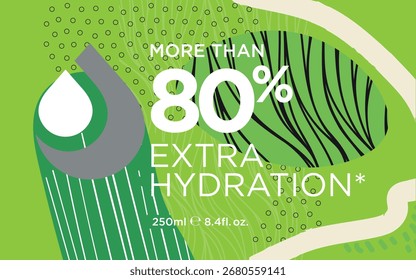 cosméticos Hydration Label Design, embalagem do rótulo, Design de rótulo saudável 
