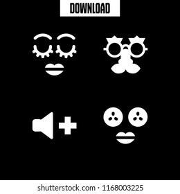 cosmetics icon. 4 cosmetics vector set. mask, volume, beauty and eyelash icons for web and design about cosmetics theme