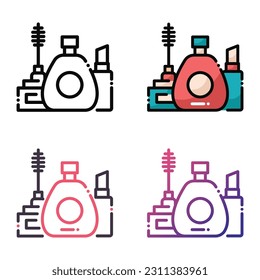 Cosmetics icon design in four variation color