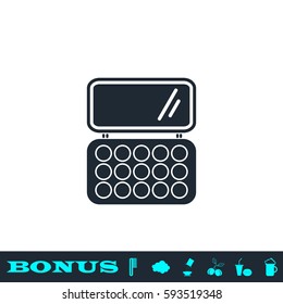 Cosmetics icon flat. Black pictogram on white background. Vector illustration symbol and bonus button