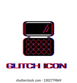 Cosmetics icon flat. Simple pictogram - Glitch effect. Vector illustration symbol