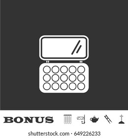 Cosmetics icon flat. White pictogram on black background. Vector illustration symbol and bonus icons