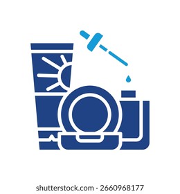 Ilustração do vetor de cor do glifo do ícone de cosméticos