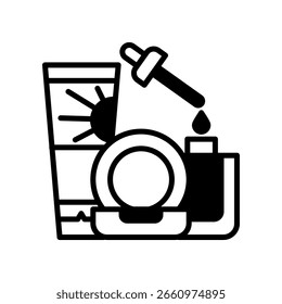 Ilustração de vetor misto do ícone de cosméticos