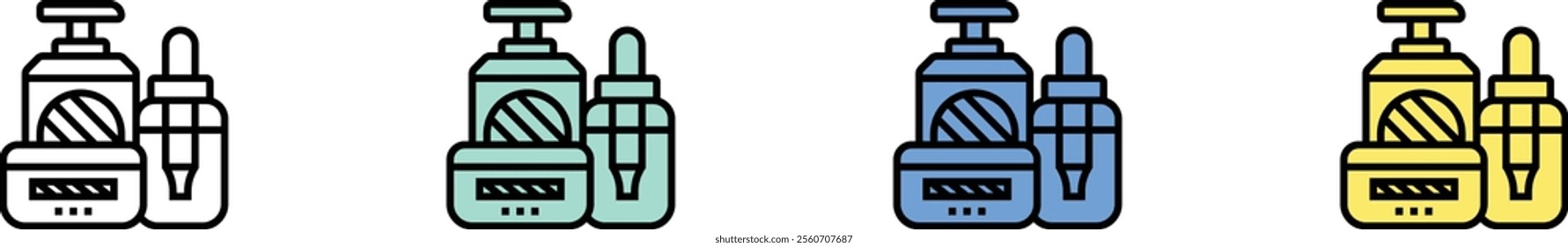 cosmetics icon. Outline, Green, Blue and Yellow Style Design Isolated On White Background