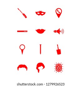 cosmetics icon set about volume, pins you, lips and hairstyle vector set