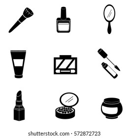 Cosmetics icon set isolated on white background. Vector art.