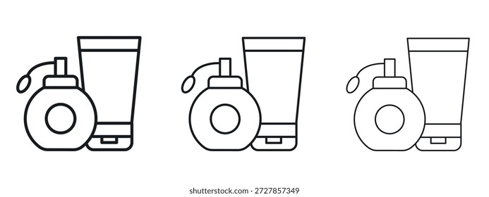 Kosmetik-Symbol Vektor Logo Design Template. Bearbeitbare Strichgrafiken.