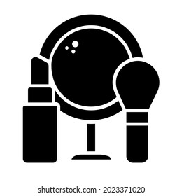 Vector de iconos de cosmética. signo de ilustración de maquillaje. Símbolo o logotipo de belleza.