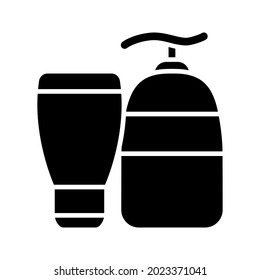 Vector de iconos de cosmética. signo de ilustración de maquillaje. Símbolo o logotipo de belleza.