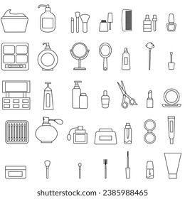 Cosmetics icon vector. Makeup illustration sign. Beauty saloon symbol or logo.