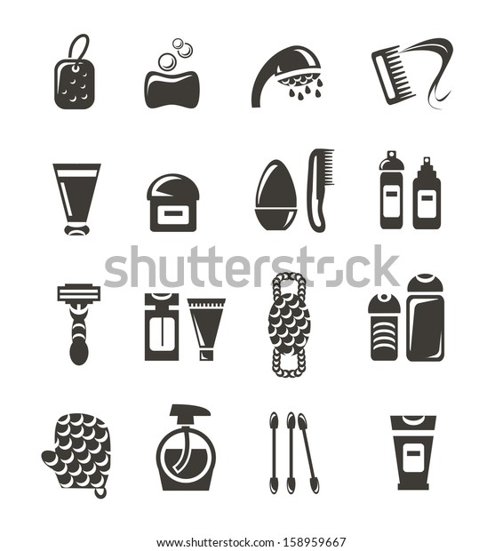 Cosmetics Icons Stock Vector (Royalty Free) 158959667 | Shutterstock