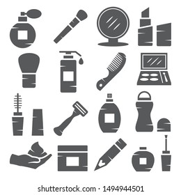 Cosmetics Icons on white background