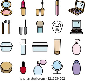 cosmetics icons set
