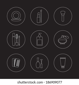 Cosmetics Icons Set 