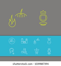 Cosmetics icons set with design, cosmetic luxury and bottle cosmetic elements. Set of cosmetics icons and product concept. Editable vector elements for logo app UI design.