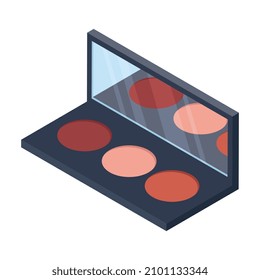 Cosmetics isometric composition with isolated image of cosmetic product on blank background vector illustration
