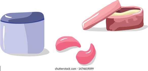 Cosmetics jars cream vector makeup