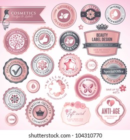 Cosmetics labels and badges