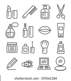 Cosmetics line icons