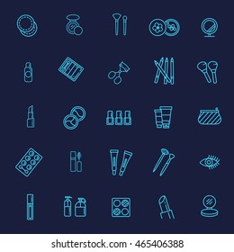 Cosmetics line icons