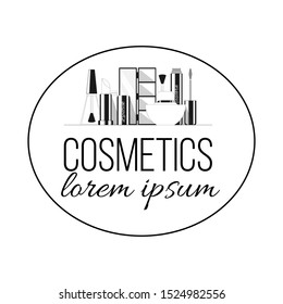 Cosmetics line logo. Vector illustration for design and web.