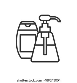 cosmetics linear icon. packages of hygiene products