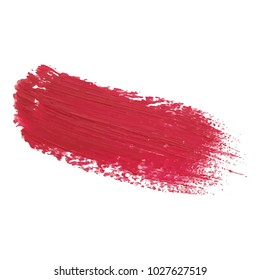 Cosmetics Lipstick smear. Brushstroke acrylic smear