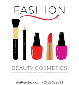 Cosmetics Logo, beauty cosmetics logo, Makeup artist logo banner.beauty product, Cosmetic Logo Vector Art, makeup kit, creative.