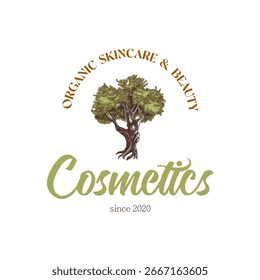 Plantilla de logotipo de cosméticos con olivo