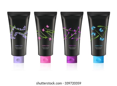 Cosmetics Lotion Packaging Template Set Vector Design