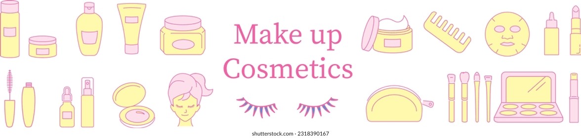 Cosmetics makeup beauty collection vector