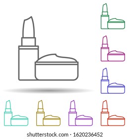 Cosmetics, mall, shopping in multi color style icon. Simple thin line, outline vector of mall icons for ui and ux, website or mobile application