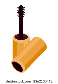 cosmetics mascara make up icon isolated illustration