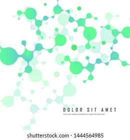 Cosmetics molecule structure concept. Polygonal science research and futuristic modern abstract background. Vector illustration