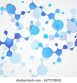 Cosmetics molecule structure concept. Polygonal science research and futuristic modern abstract background. Vector illustration