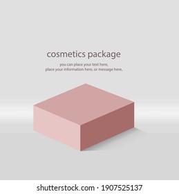 Modelaciones de contenedores de cajas de paquetes cosméticos aisladas en fondo vectorial gris