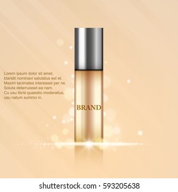 Cosmetics Package template on abstract background, vector illustration