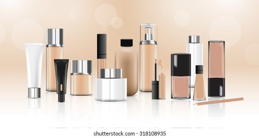 Cosmetics Packages design Beauty Products vector