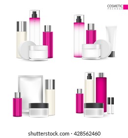 Cosmetics Packages design Beauty Products vector.