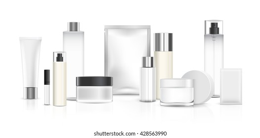 Cosmetics Packages design Beauty Products vector.