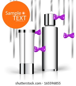 Cosmetics packaging, Holiday Gift. Vector illustration.
