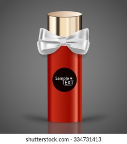 Cosmetics packaging, Holiday Gift. Vector illustration.